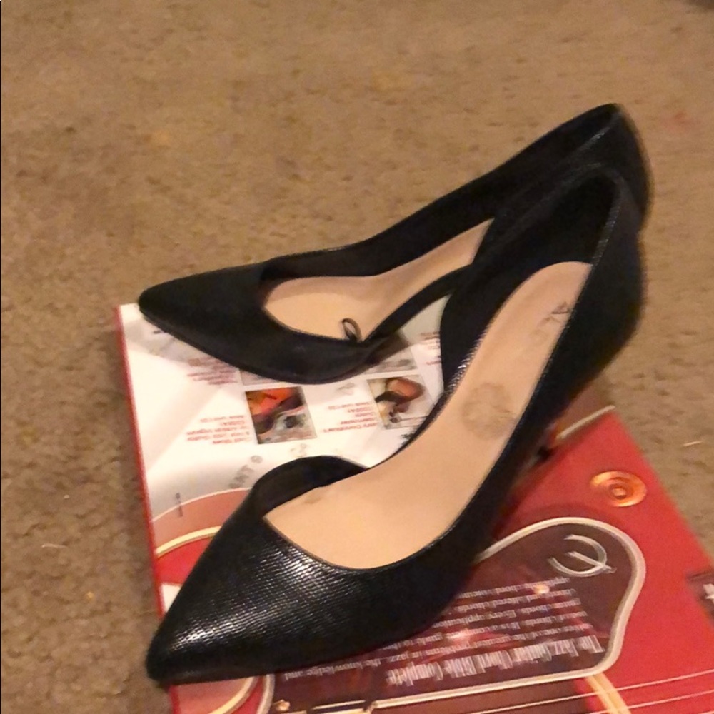 Aldo Black Heels with Gold tip